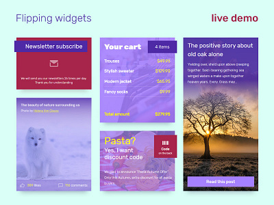 Interactive flipping widgets for your product