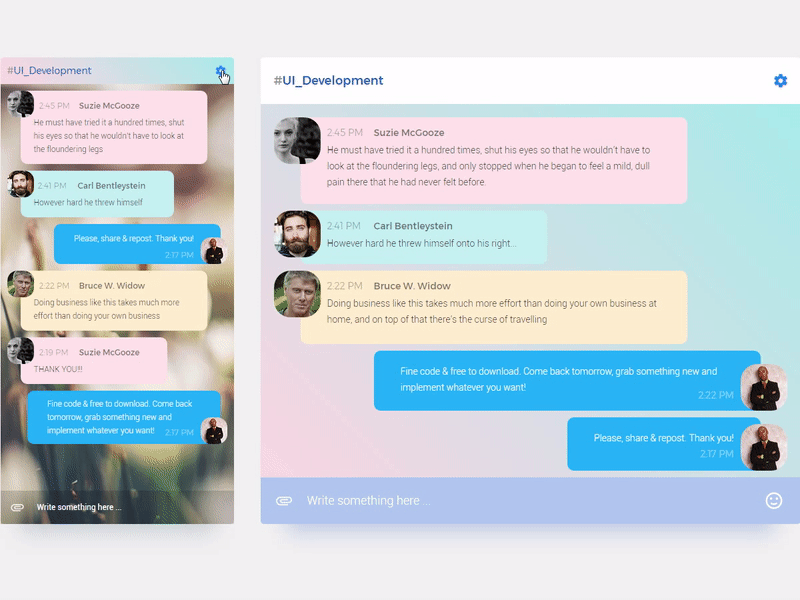 Day 012: Messenger, Chat, Conversation animation axure bubble chat conversation messenger prototype settings speech ui kit