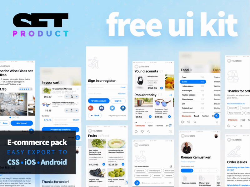 Free UI kit e-commerce • for Figma