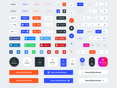 Material Design System kit for app UI design by Roman Kamushken on Dribbble