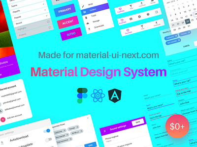 React Material UI kit angular app design figma kit material mobile prototype react system ui web