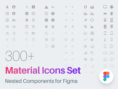 300+ material icons set for Figma