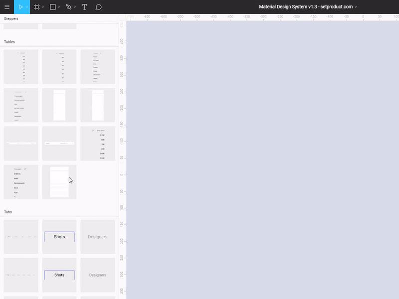 Tables Constructor in Design System Kit v1.3