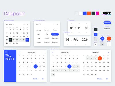 Material Design Calendars app calendar date datepicker design figma material menu picker pop ui web
