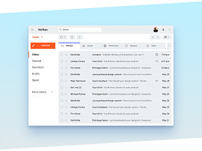 Figma Prototype component components figma gmail inbox mail mailbox messages prototype symbol