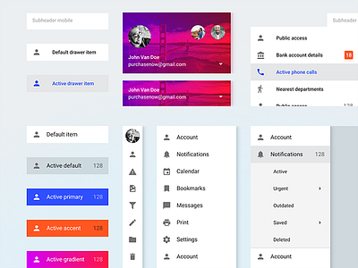 Material Navigation Drawer Figma