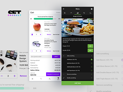 Android UI Design Templates for Figma app cart design system ecommerce figma kit material prototype shop shopping template ui