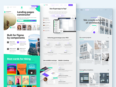 Figma landing pages templates blocks cover design figma kit landing mobile page product system ui web