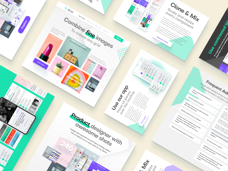 Multipurpose landing page template by Roman Kamushken on Dribbble