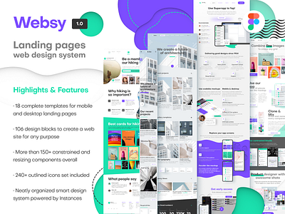 Figma Web Design System was released → Meet Websy! app design design system figma html icon kit material prototyping system template typography ui ui kit ux web