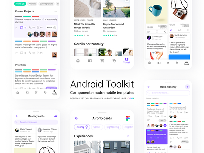 Figma UI kit with Android design components android app design android kit components design system figma figma kit hi fi material design mobile templates prototyping team library