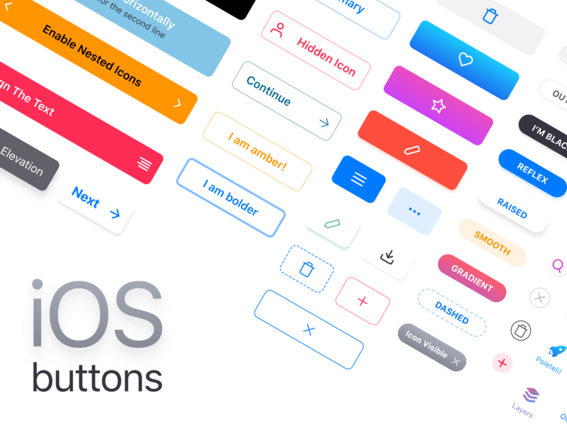 Figma iOS Kit · Native buttons components by Roman Kamushken on Dribbble