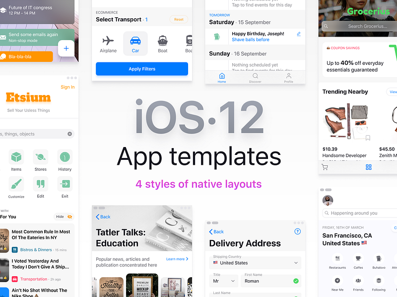 Figma Ios App Layouts Templates By Roman Kamushken On Dribbble