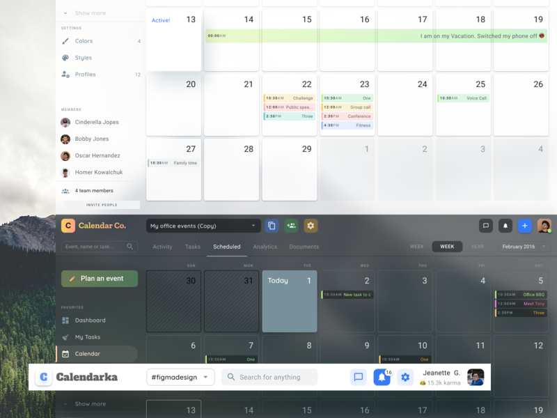 Calendar Planner Task Crm Templates For Web By Roman Kamushken On