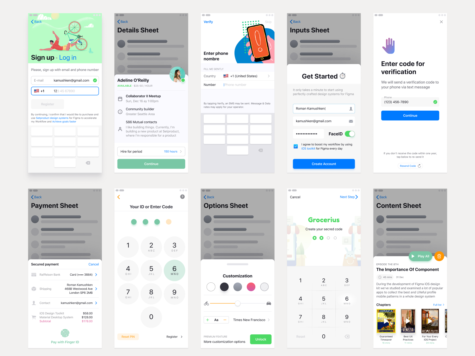 iOS templates library & UI components by Roman Kamushken on Dribbble