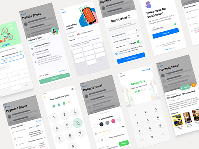 iOS templates library & UI components app backdrop bottom code design figma ios iphone kit layout list material mobile native pattern pin sheet template ui ux