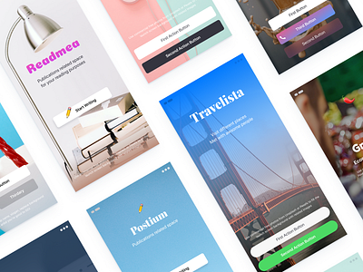 Home, Welcome, Splash templates for iOS apps