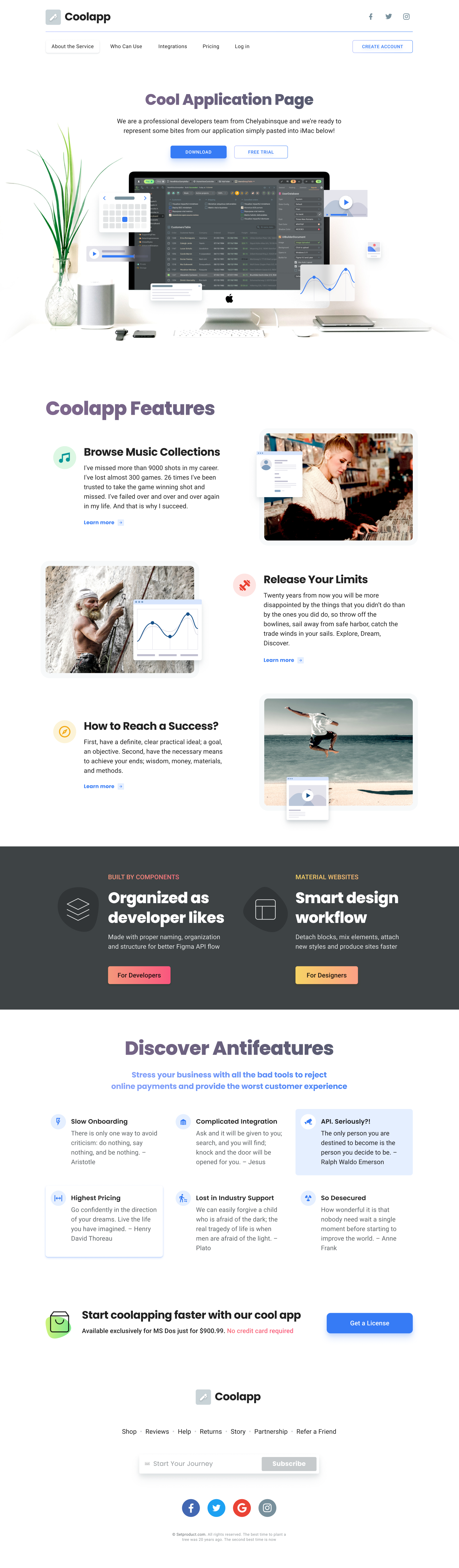 Material Design Website Template For Figma By Roman Kamushken On Dribbble