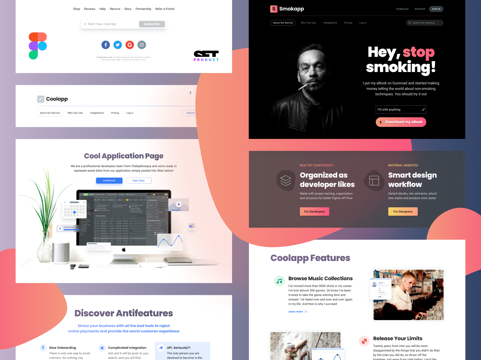 Material Design Website Template For Figma by Roman Kamushken on Dribbble