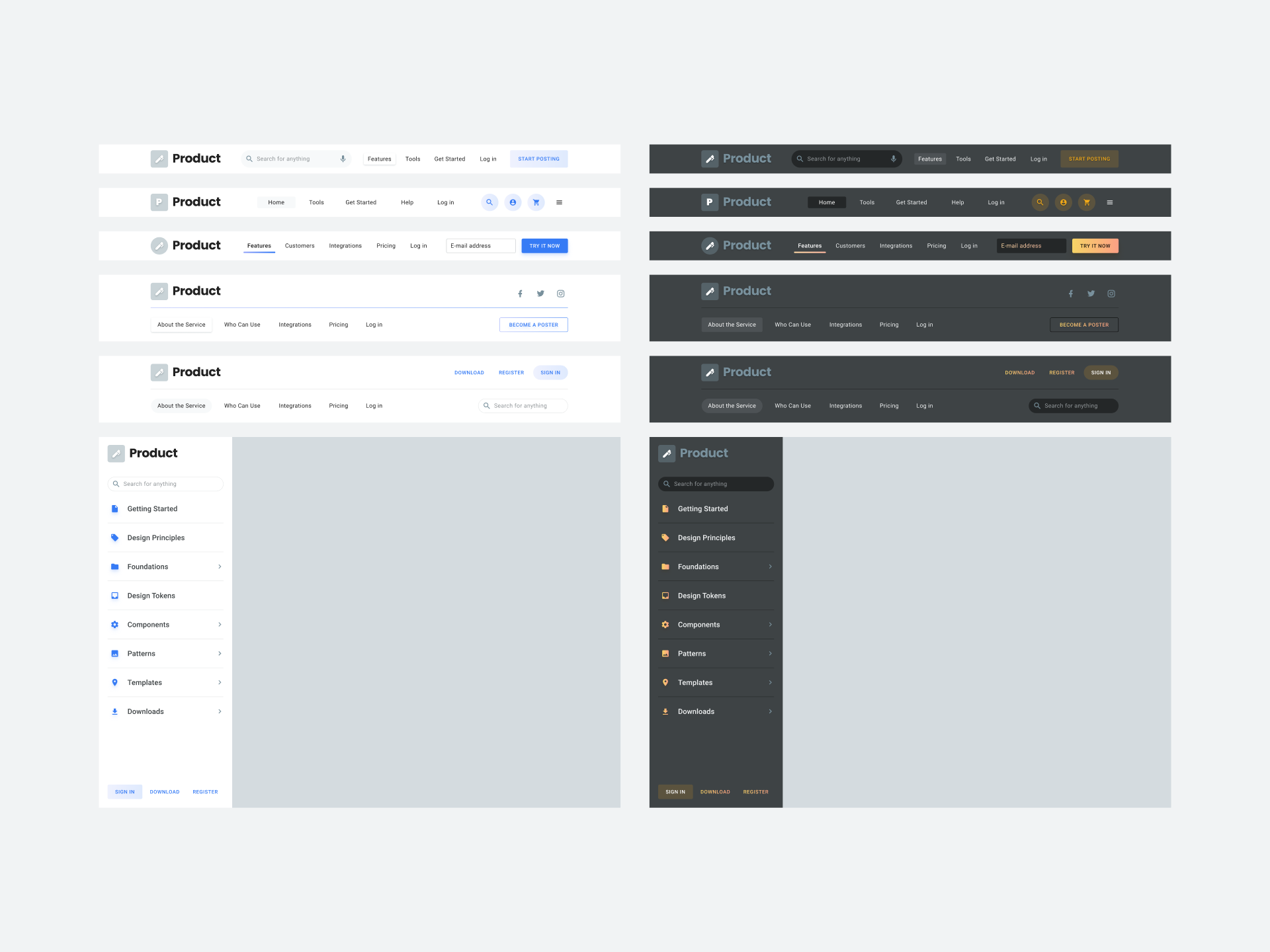 Dribbble - material_design_landing_pages_kit.png by Roman Kamushken