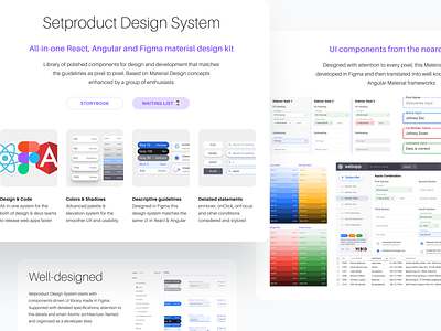 Announcing Setproduct Design System For React, Angular, Figma angular app components design desktop dev development figma js kit material react system template ui web