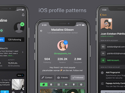 iOS Profile UI Design