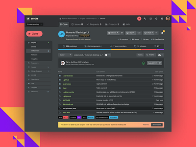 Dashboard Ui Kit - Git Repository Dark Templates