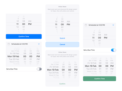 iOS Datepicker template for Figma free component components date datepicker design figma free freebie ios ios app layout mobile mobile ui native picker styleguide templates time ui ui kit