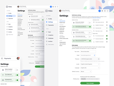 S8 Design System - App Settings UX patterns app dashboad design figma mobile settings template templates ui ui kit web