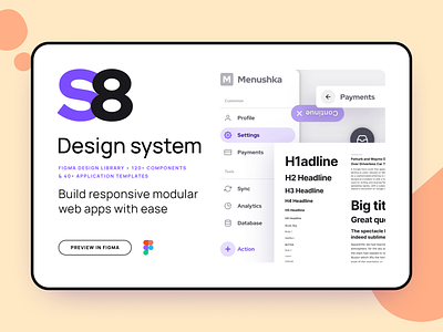 S8 Design System - Modular UI kit - App templates