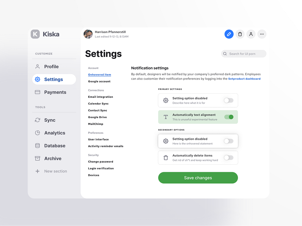 S8 Figma System Settings Ui Design Template For Desktop By Roman