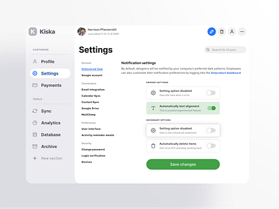 S8 Figma System - Settings UI design template for desktop active app button dashboard design design system figma header input material menu navigation prototyping search settings templates ui ui kit web