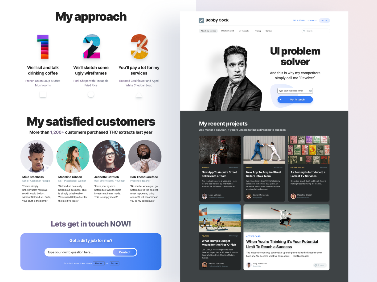 Figma web design kit Landing page templates by Roman Kamushken on