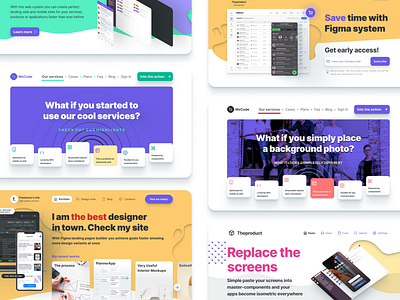 Figma web design library of templates