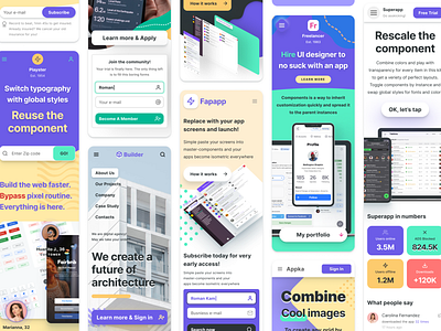 Web design library - Figma website templates android buttons cards design figma forms illustration input ios landing mobile mockup presentaton prototyping system templates ui ui kit vector web