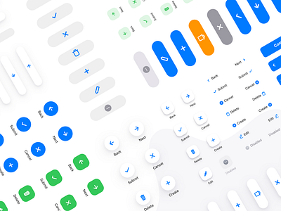 iOS buttons components - Rounded, Link and Pill Buttons