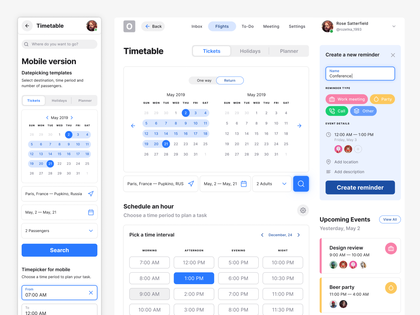 Figma calendar app template for mobile and desktop by ...