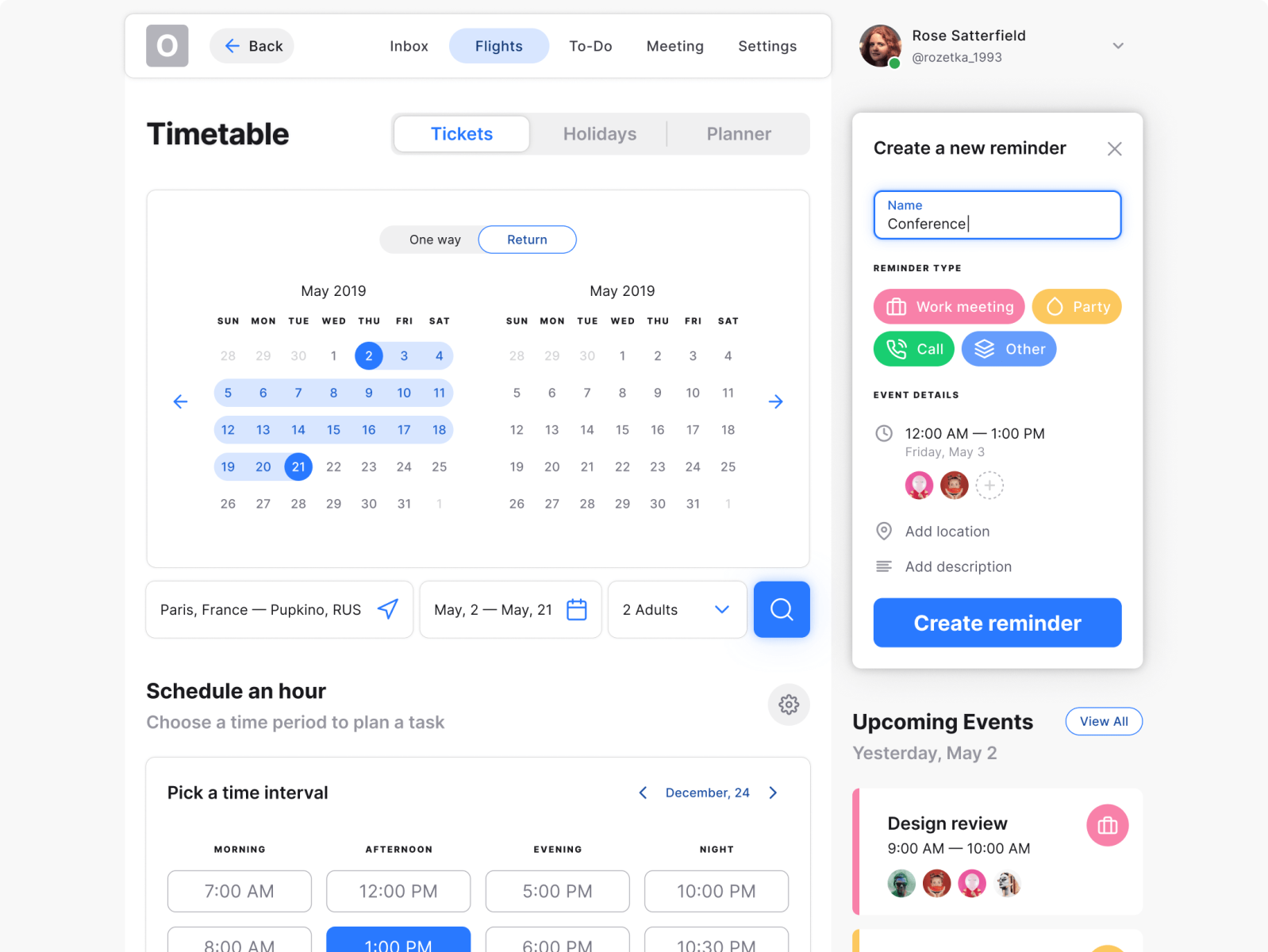 Figma calendar app template for mobile and desktop by Roman Kamushken