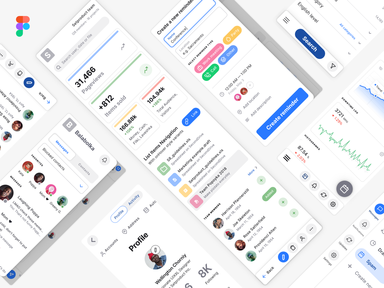 Figma UI kit - 40+ mobile templates for S8 design system by Roman ...