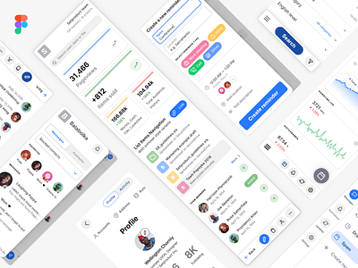 Figma UI kit - 40+ mobile templates for S8 design system