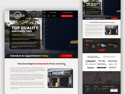 Homepage Design for a Tire Selling Website homepage design landingpage onepage tire design tire selling ui webdesign
