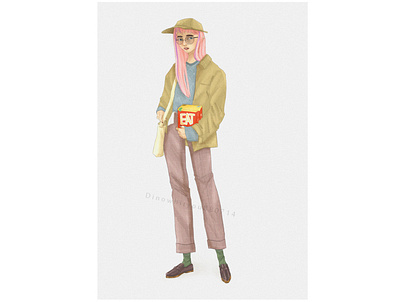Grocery shoppihg character design dinowithyou illustration ipaddrawing outfit photoshop procreate