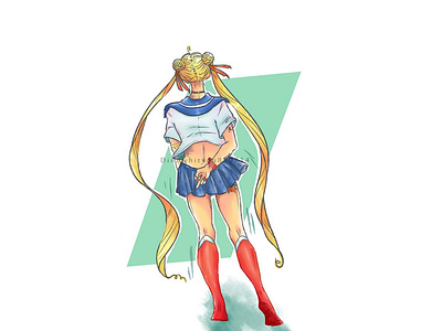 sailor moon illustration sai