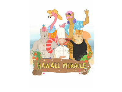 Hawaii Miracle animals character design game characters hawaii illustration ipadpro procreate