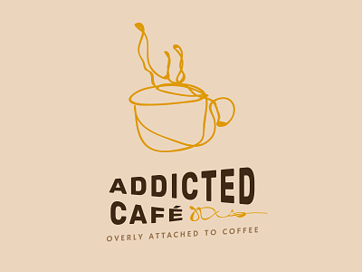 Addicted Cafe logo- Branding cafe cafelogo coffee design graphic graphic design graphicdesign icon illustrator lineart logo logodesign vector