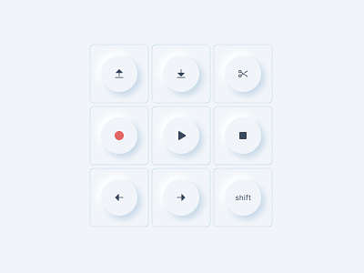 Neumorphism UI-Buttons
