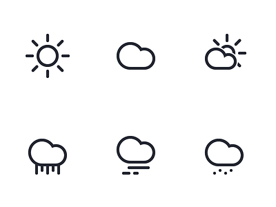 Weather icon set - Linecons clima cloud grid icon icons lined rain simple snow sun weather