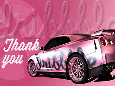 "Thank You" Dribbble car dribbble pink thank you wraps