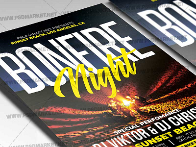 Bonfire Night Template - Flyer PSD bonfire coockout bonfire flyer bonfire night bonfire outdoor event bonfire party bonfire psd camping flyer summer camp