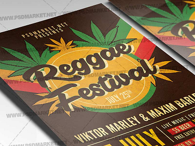 Reggae Festival Template - Flyer PSD jamaica party jamaica psd jamaican flyer rasta party reggae fest psd reggae festival reggae party